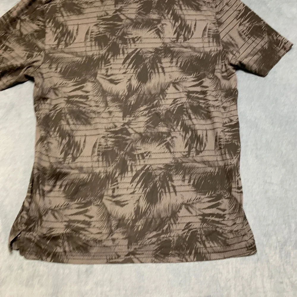 Travis Mathew Polo Shirt Mens XL Gray Palm Tree Collared Performance Golf Tennis